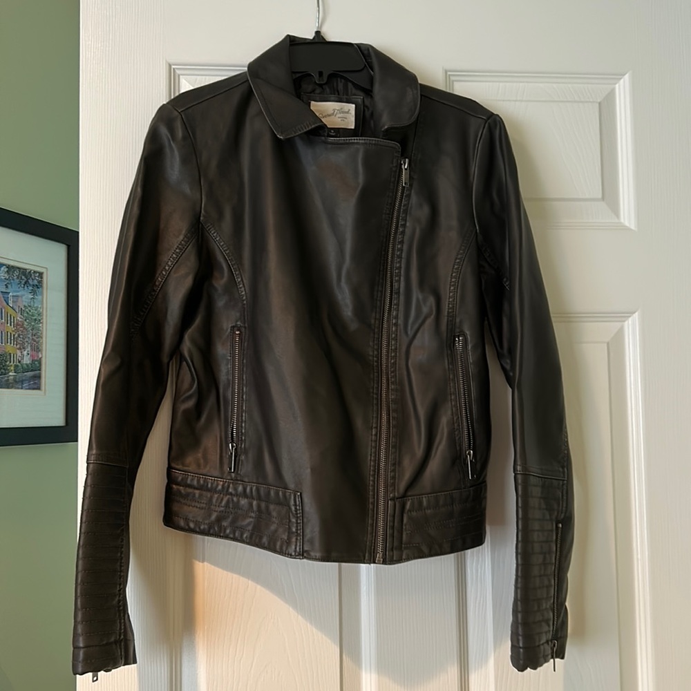 Black faux leather jacket